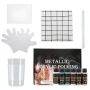 Art Supplies Wholesale 13PCS Metallic Acrylic Pouring Paint Set Include 6-Color Fluid Paint with Related Tools