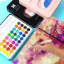 Keep Smiling 36colors pink Iron Box Water Color Painting School Hand-painted Portable Painting Set art supplies