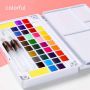 18 ColorsSolid Watercolor Paint Set With Paint Brush Portable Water Color Pigment For School Students Beginner Art Supplies