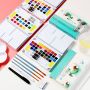 18 ColorsSolid Watercolor Paint Set With Paint Brush Portable Water Color Pigment For School Students Beginner Art Supplies