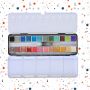 24 Colors Student Painting Pigment Fountain Pen Solid Watercolor Iron Box Set Wholesale