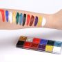 12Colors+10Pcs Watercolor Paint Brushes Set Face and Body Paint Non-toxic Artist Suppliers