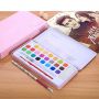 Factory Direct 24 Colors water color paint set cake packaged into black metal box