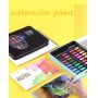 Black Tin Solid Cakes Children Painting Art Watercolor Paint Set With Brush pen