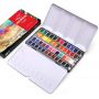 48 colors solid water color paint set metal box watercolor painting pigment pocket set for drawing art supplies