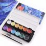 top Quality Rich Pigment Metallic and Neon and Fluorescent Watercolor Paint Set with Brush for for Artists Students Kids