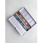 Solid pearlescent metallic watercolor paints 12/24/48 colors painting set metal box