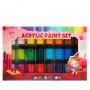 24 Colors Quick Drying Base Liquid Watercolor Acrylic Paint Pots Set