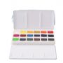  Portable Aquarelle Drawing Set,Water Color Brush,Mini Cotton Paper And 18 Colors Solid Watercolor Paint