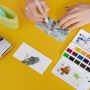  Portable Aquarelle Drawing Set,Water Color Brush,Mini Cotton Paper And 18 Colors Solid Watercolor Paint