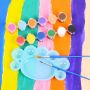 High Quality Non Toxic Art Drawing Acrylic Paint 5ml 6 Pcs 12 Colors With 2 Brushes For Kids Coloring