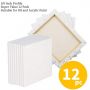 Stretched White Blank Canvas 9x12 Inch Bulk Pack of 12 Primed 100% Cotton 5/8 Inch