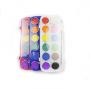 Hot sale cheap price 2.8cm 12 color Non-toxic solid water based washable water color cake and kids aquarell paint set