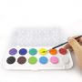 Hot sale cheap price 2.8cm 12 color Non-toxic solid water based washable water color cake and kids aquarell paint set