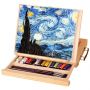 Art Set Display Table Easel Custom Wood Box Polished Wooden Box for Canvas Painting