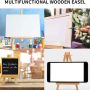 4 pcs 5*7 in Canvas Painting Set and 7*9 in Artist Easel Wooden Stand for Kids