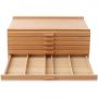 6 Drawer Beechwood Artist Storage Supply easel Box for Pastels Pencils Pens