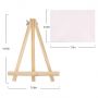 4 pcs 5*7 in Canvas Painting Set and 7*9 in Artist Easel Wooden Stand for Kids