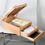 Art Supplies Box Easel Sketch Box Painting Storage Box-Adjustable Design set with Large 2-Drawer