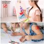 4 pcs 5*7 in Canvas Painting Set and 7*9 in Artist Easel Wooden Stand for Kids