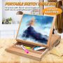Artists Natural Adjustable wood desk table easel box for painting