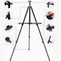63 Iron easel stand metal tripod weasel folding art easel with adjustable lightweight for display,painting with Portable Bag