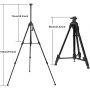 21 to 66 Aluminum Art metal display easel tripod easel adjustable tripod easel stand
