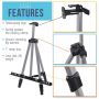 Hot Selling High Quality Aluminum Easels Metal Art Easel Artist tripod easel stand