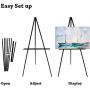 extra thick aluminum metal tripod display easel with portable bag