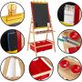 high quality wholesale pine wood double face children easel,kids black chalk board