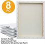 100% Cotton 12 x 16 Inch Stretched Canvas white painting canvas Bulk Pack of 8