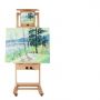 oem new design deluxe heavy duty functional studio easel with casters and double rocker