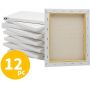 100% Cotton Stretched White Blank Canvas 8x10 Inch Bulk Pack of 12