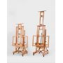 high quality solid beech wood portable wooden artist sliding easel with casters and double rocker