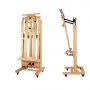oem new design deluxe heavy duty functional studio easel with casters and double rocker