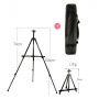 Factory Wholesale Extension Utility Art Tool Black Collapsible Iron Easel With Dark Canvas Package