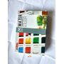 Portable 24colors travel water color sold paint with 2 sponges and 1 water brush pen and mixing palette