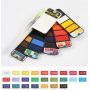 42 colors fan shape diy watercolor paint set with water brush pen