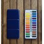 Lightweight portable 24 vibrant colors solid watercolor paint kits plus paint brush for watercolor painting