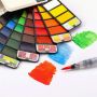 42 colors fan shape diy watercolor paint set with water brush pen