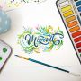 Hot Selling 24 Assorted Watercolor Cake Travel Set with Paint Brush