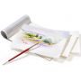 Metal Round Fine Painting Box Watercolour Palette Kit With Brush