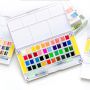 2021 New Professional 48 Solid Watercolor Set With One Water Brush Pen For Artist Painting