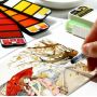 42 Colors Professional Fan Shaped Solid Water Color Painting With Water Brush For Drawing