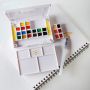High Quality 24 colors with one water brush pens solid watercolor set for drawing