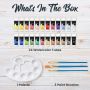 Supplies 24 Vibrant Colors In Tubes Watercolors Paint Set For Painting