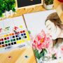 Superior 24 colors Square Solid Watercolor Painting Set With Water Supply Brush Sponge For Drawing Kids Painting