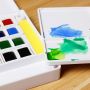 Superior 24 colors Square Solid Watercolor Painting Set With Water Supply Brush Sponge For Drawing Kids Painting