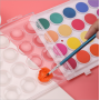 Vibrant 28 Colors Non-toxic Solid Watercolor Paint Set With Paint Brush Ideal Gift For Beginner