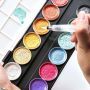 12 Colors Professional Metallic Solid Watercolor Paint Set for Artist Drawing